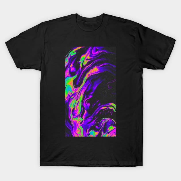 Neon Galaxy Pattern T-Shirt by Alexander S.